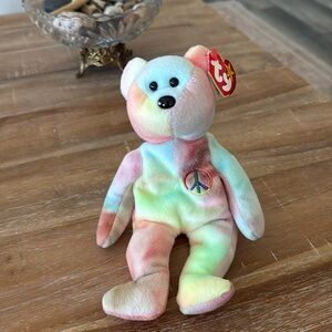 NWT Ty Bear PEACE Plush in pastel colors